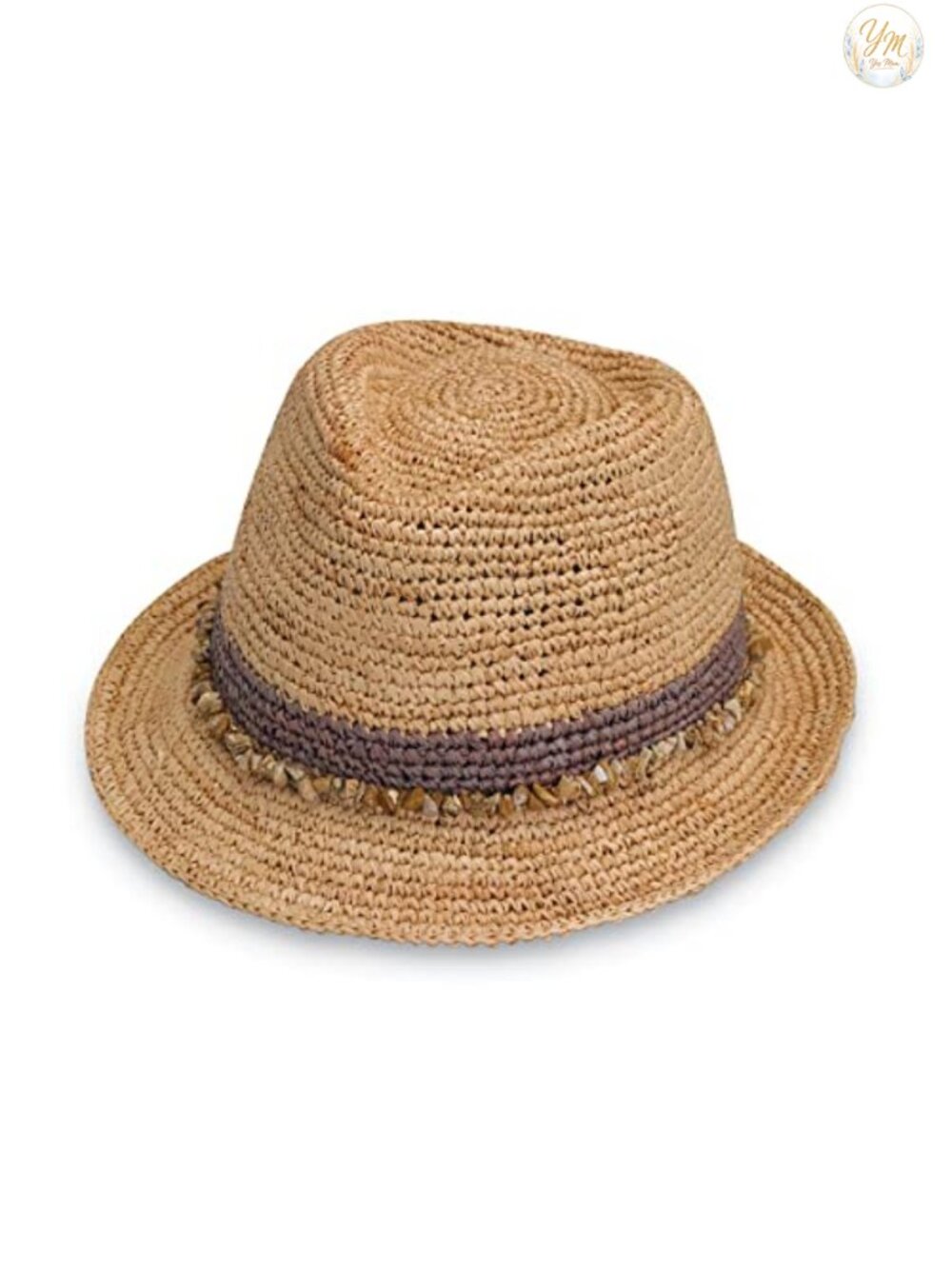 Raffia Trilby Fedora with Adjustable Drawstring - Women's Sun Hat